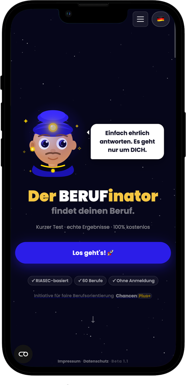 Berufinator auf dem iPhone